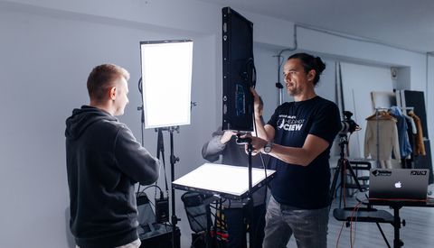 Associate photographer headshot lighting setup